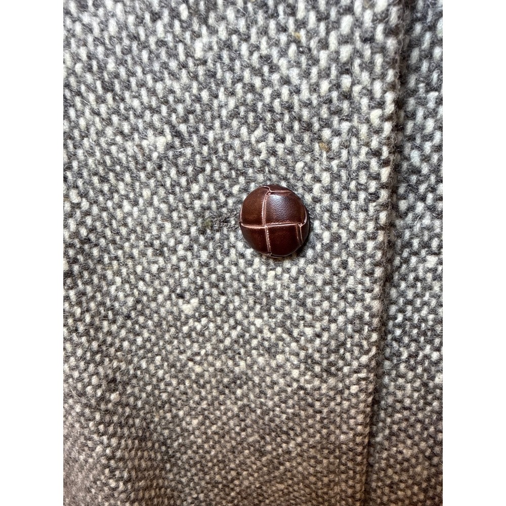 Ferncroft Vintage 100% Wool Tweed Long Overcoat Grey Salt Pepper Made in USA 10 - Picture 2 of 9